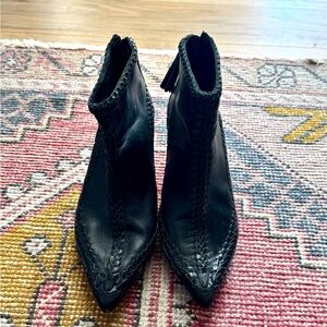 Ulla Johnson Black Leather Ankle Booties Size 38